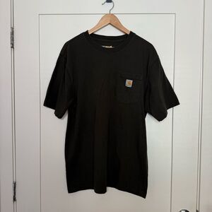 Carhartt T-Shirt Mens Sz M Khaki Green Loose Fit Short Sleeve Crew Neck Cotton